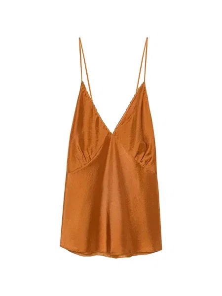 Top Forte_forte cu decolteu în V maro