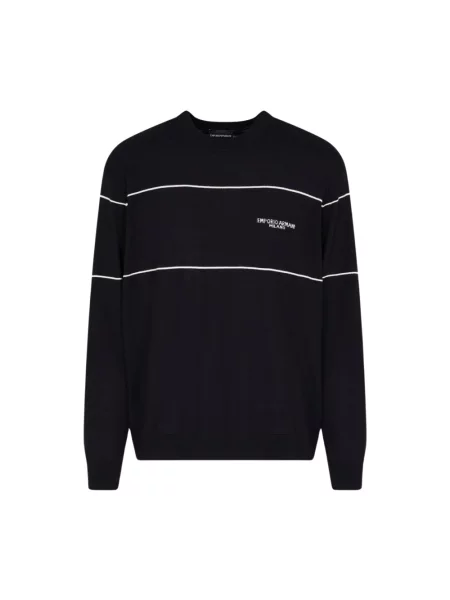 Sweter Emporio Armani wełniany niebieski