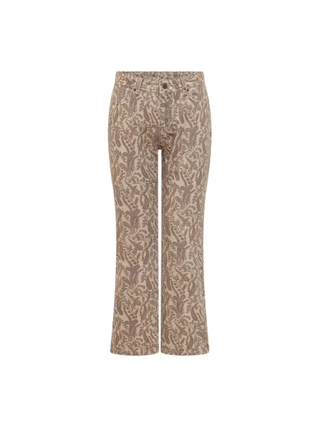 Jeansy Ba&sh z wzorem paisley beżowe