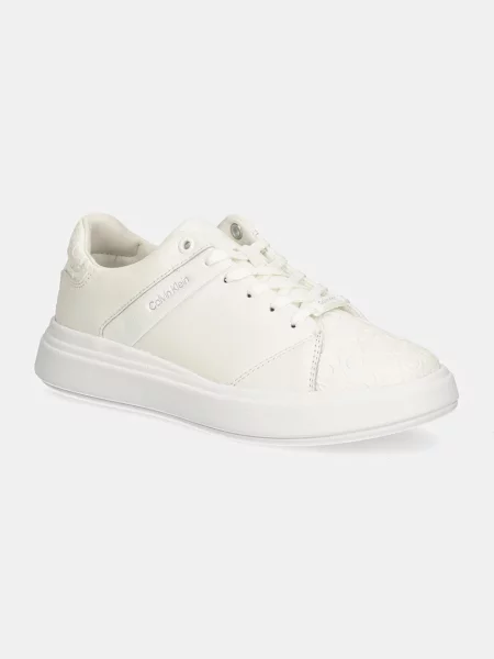 Обувки Calvin Klein CUPSOLE LACE UP MONO MIX бяло