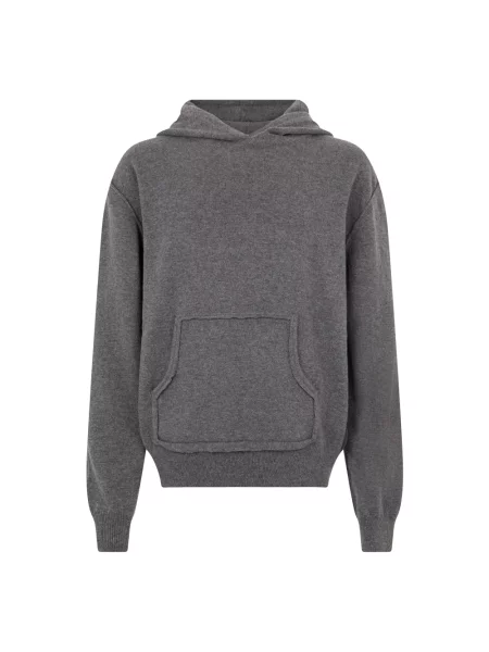 Bluza z kapturem Maison Margiela wełniana z kapturem szara