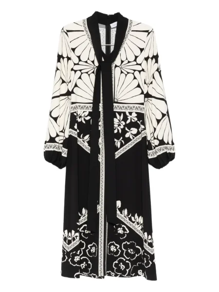 Rochie Raquel Diniz cu model floral cu imagine de costum negru