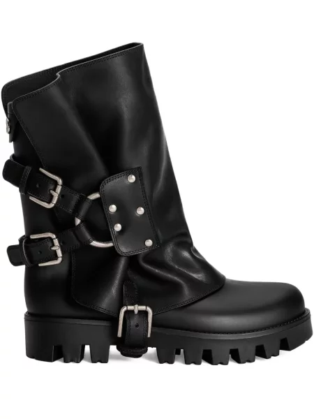Botine Dolce & Gabbana cu cataramă biker negru