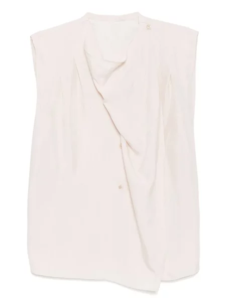 Bluză Less de mătase fără mâneci