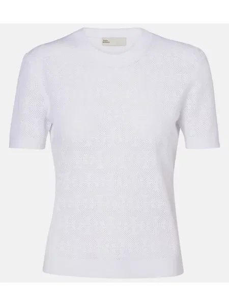 Pulover Tory Burch din jacard alb