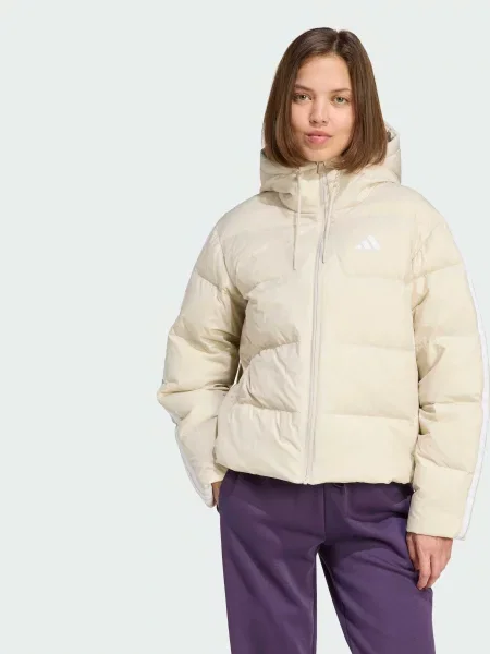 Пуховик adidas перероблений бежевий