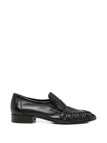 Pantofi loafer The Row din piele cu volane negru