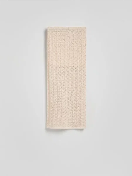 Reserved Dzianinowa spódnica maxi kremowy