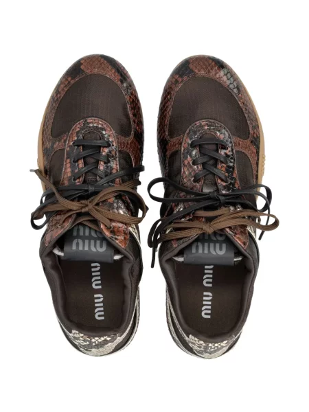 Bőr sneaker Miu Miu barna
