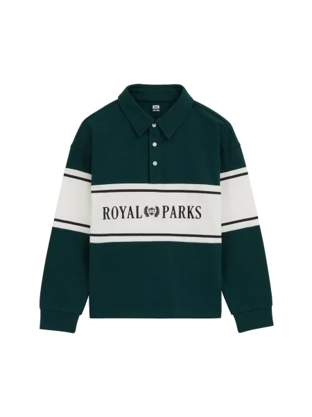 WE Fashion Tricou verde închis alb