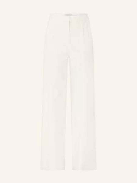 Max Mara Spodnie Z Materiału Typu Marle Dentice weiss białe