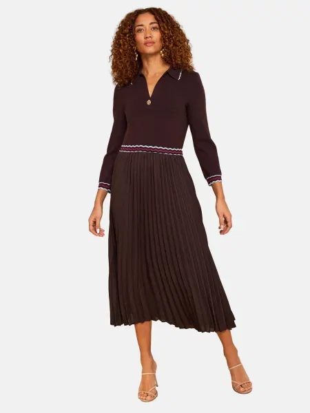 Love & roses Rochie tricotat ciocolatiu