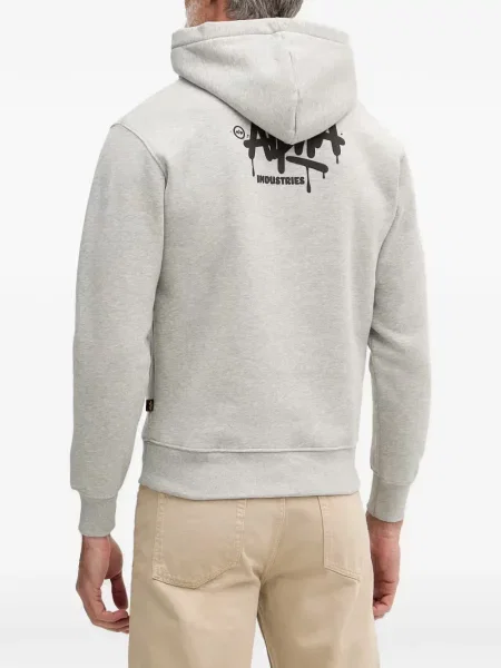 Hanorac cu glugă Alpha Industries cu imagine gri