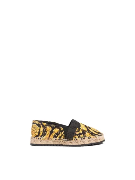Espadryle Versace z logo żółte