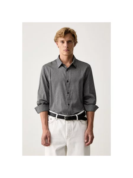 Koszula Armani Exchange z napisami szara