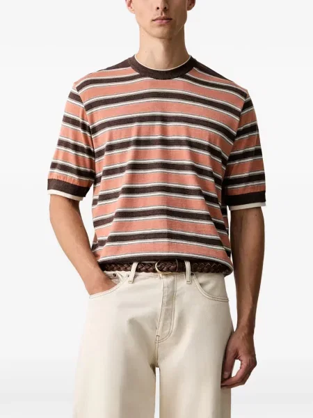Tricou Paul & Shark cu dungi maro