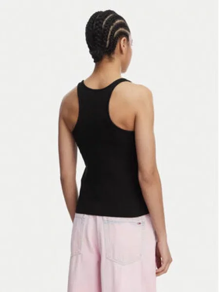 Tommy Jeans Top Racerback črna