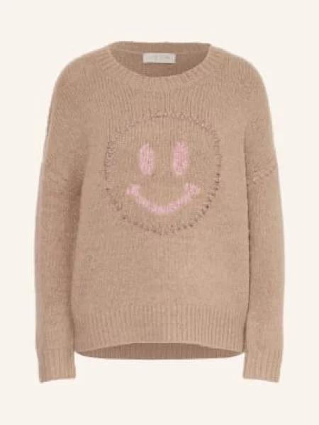 Catnoir Sweter Z Błyszczącą Przędzą beige beżowy