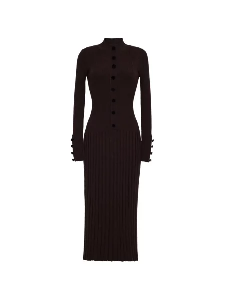 Rochie midi Cara Cara tricotate maro