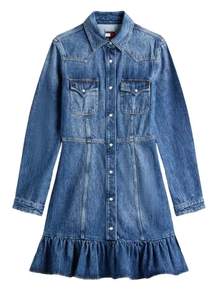 Rochie din denim Tommy Jeans de costum albastru