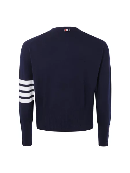 Sweter Thom Browne z paskiem niebieski