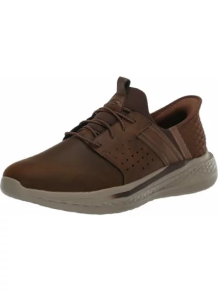 Sneakersy Skechers wsuwane brązowe