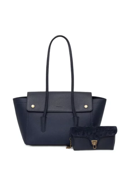 Geantă shopper Coccinelle din piele albastru