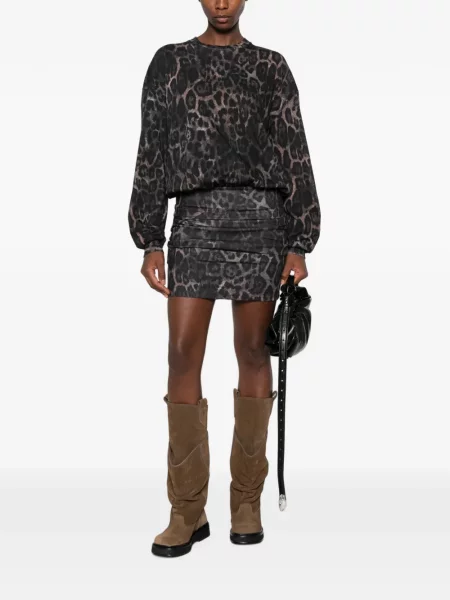Rochie mini Just Cavalli cu imagine cu model leopard negru