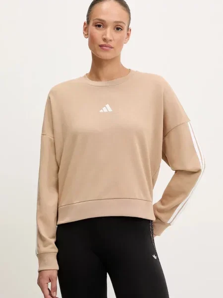 Суитчър Adidas на райета с апликация бежово