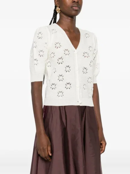 Kardigan Twinset w kwiatki biały