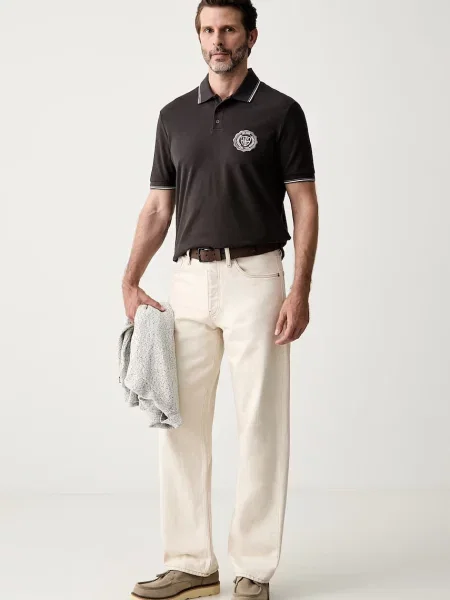 Tricou polo Armani Exchange maro