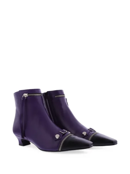 Cizme scurte Paris Punk din piele violet