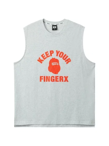 Графичен риза Fingercroxx с принт сиво