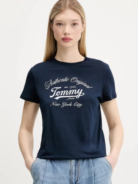 Тениска Tommy Jeans тъмносиньо