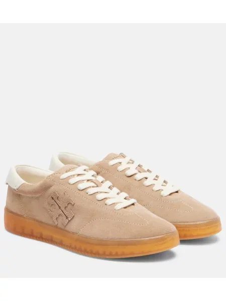 Sneakerși Tory Burch din piele de căprioară bej