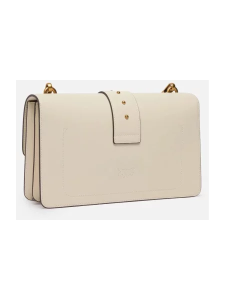 Torebka skórzana Pinko skórzana elegancka biała