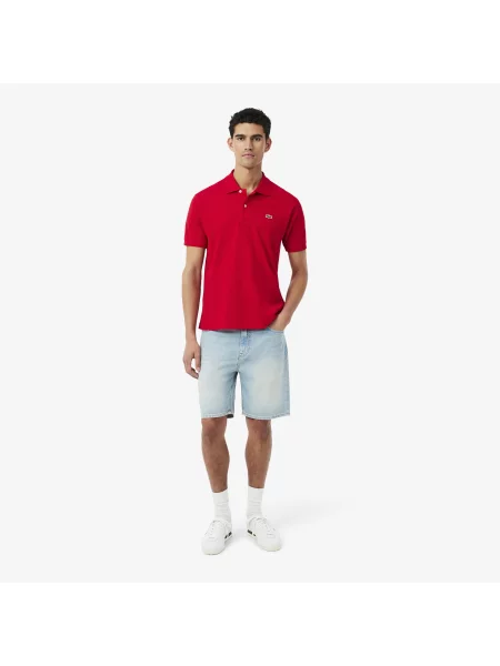 Lacoste Koszulka Polo Oryginał Petit Piqué czerwona