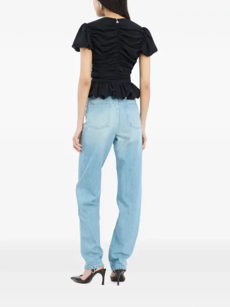 Top Rotate Birger Christensen cu volane negru