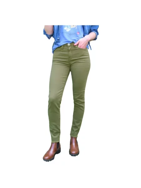 Spodnie Denim Studio z frędzli zielone