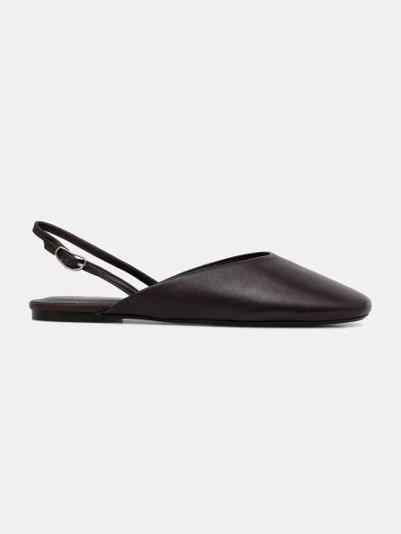Kožené balerínky Calvin Klein OBLIQUE BALLERINA SLINGBACK LTH