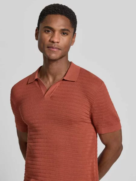 Koszulka polo z dzianiny o kroju slim fit z fakturowanym wzorem model BRAIAN' Drykorn