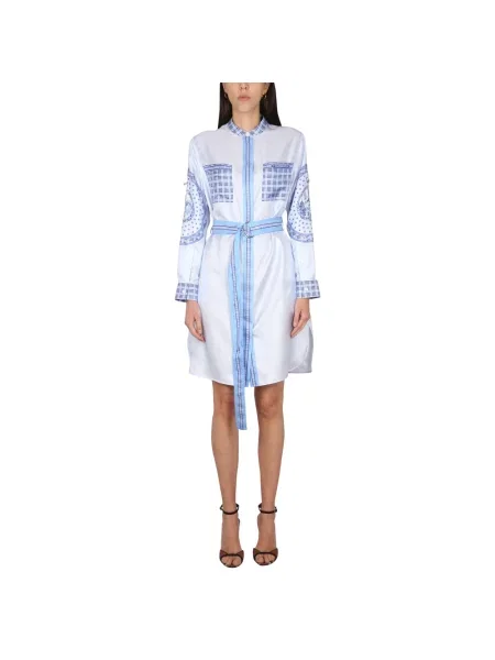 Sukienka Burberry w kratę niebieska