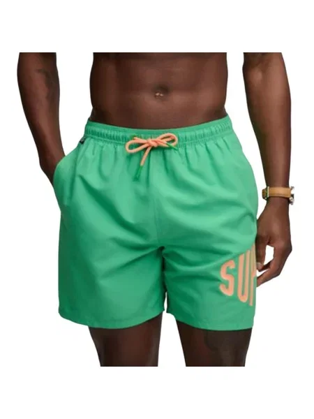 Kąpielówki Superdry Swim zielono-brzoskwiniowe zielone