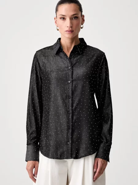 Guess cămașă pentru femei LUCIA negru