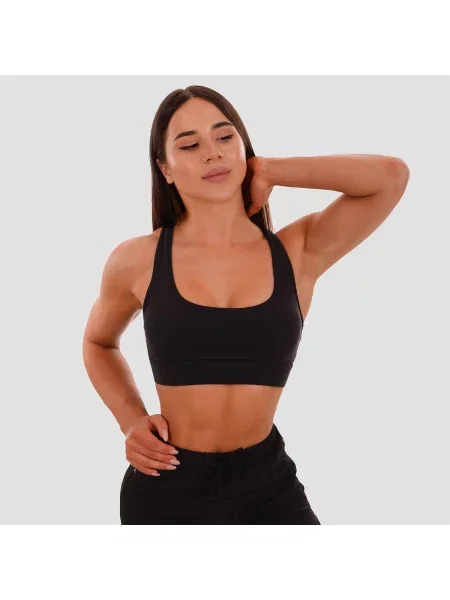 Biustonosz sportowy z wkładkami Mesh Panel czarny