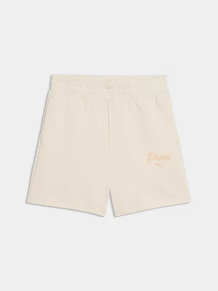 Повсякденні шорти PUMA Ess Script High-waist Shorts комбінований верх білий