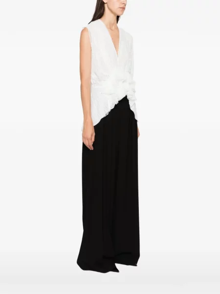 Top Alberta Ferretti cu volane alb