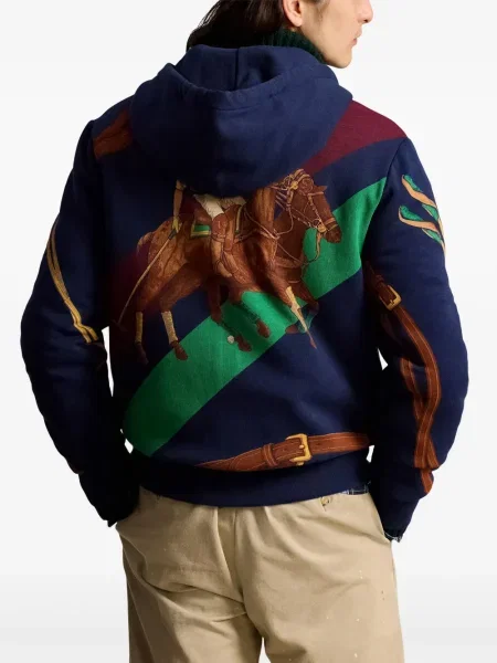 Μεταξωτός κωνικό δερμάτινο σακάκι Polo Ralph Lauren με αυτόγραφο λευκό