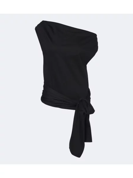 Top Proenza Schouler din jerseu asimetric negru