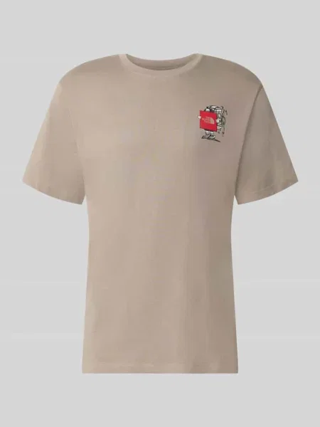 T-shirt z czystej bawełny model Gear Up Get Out' The North Face beżowa